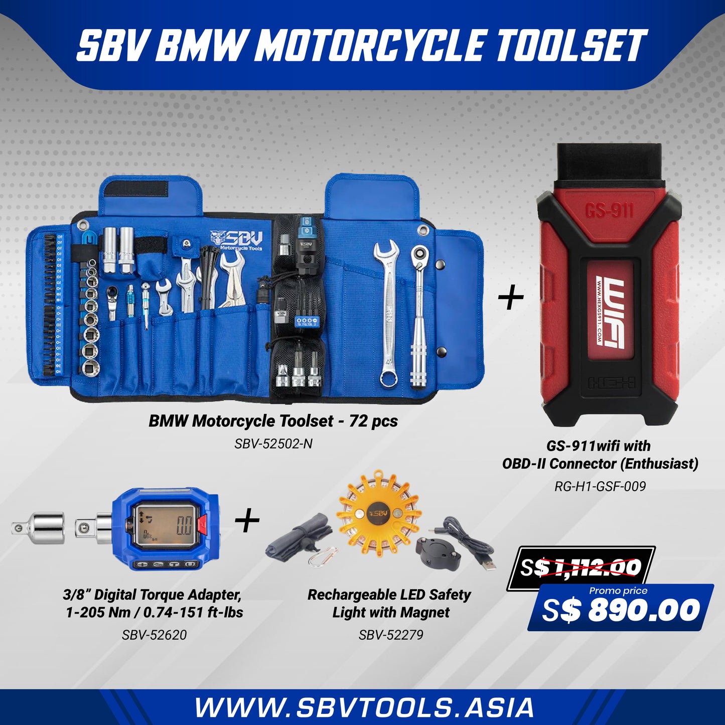 HEX GS911 x SBV BMW Motorcycle Toolset