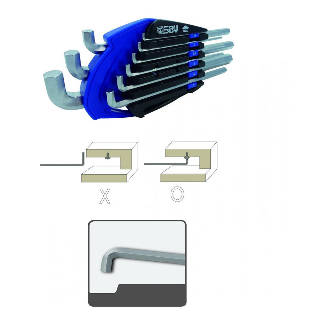 Stubby Hex Key Set (Long) 9pcs - SBV Tools Asia