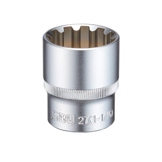 27mm 1/2" Dr. Mit mm, SAE, Torx Flank Socket