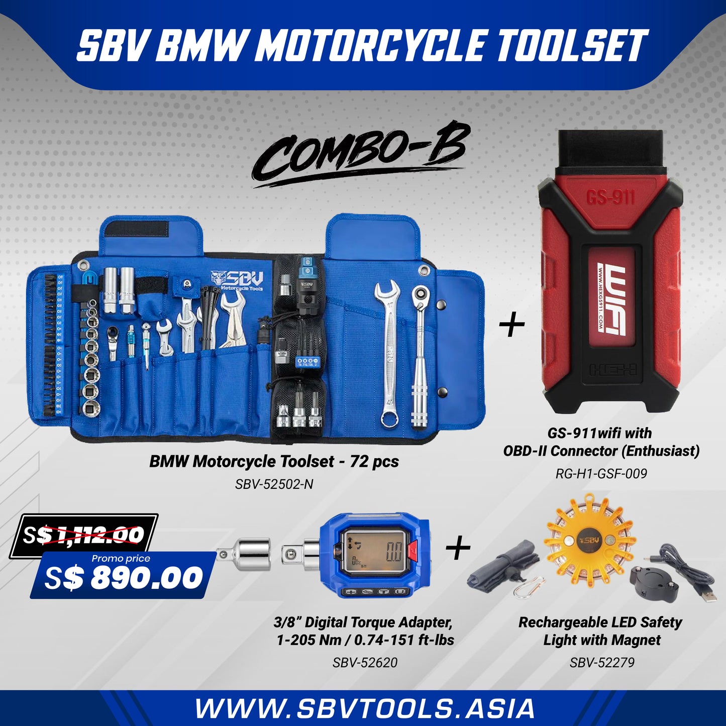SBV BMW Motorcycle Toolset Combo B
